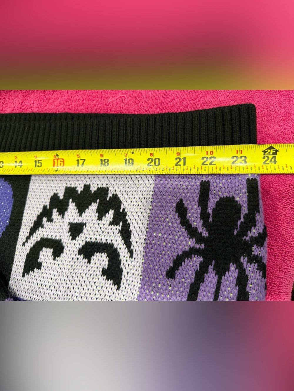 NWOT Women's Halloween Graphic Cardigan - Purple/Green/Black - Picture 7 of 8